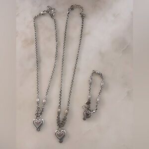 Brighton heart necklaces (x2) and bracelet